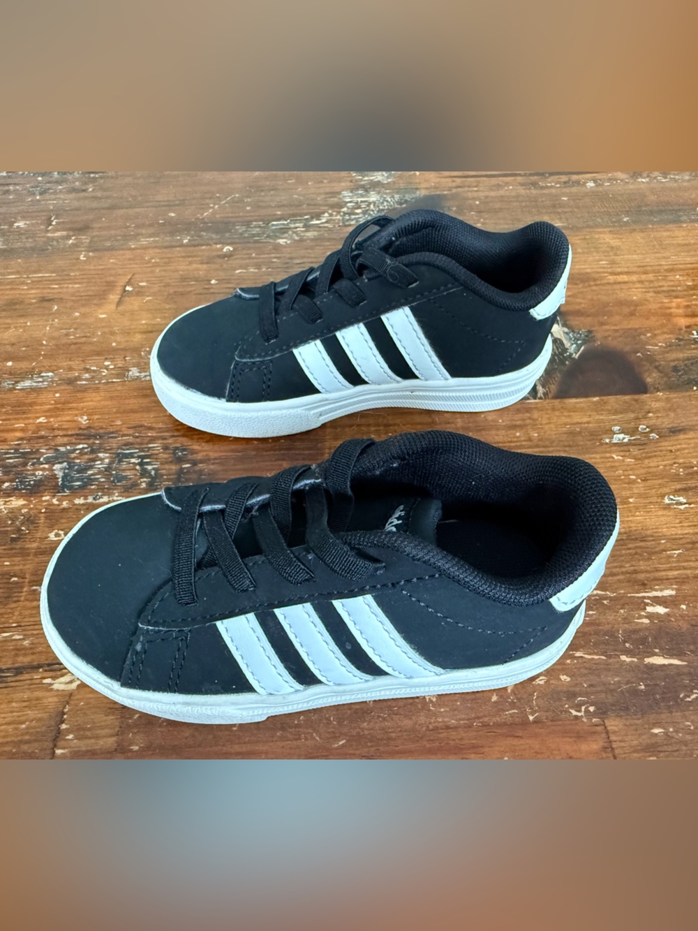 adidas Kids Black and White Three-Stripes Low-Top Sneakers